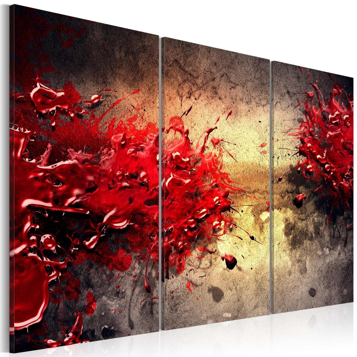 Abstract Stretched Canvas Art - Red Splash-Tiptophomedecor