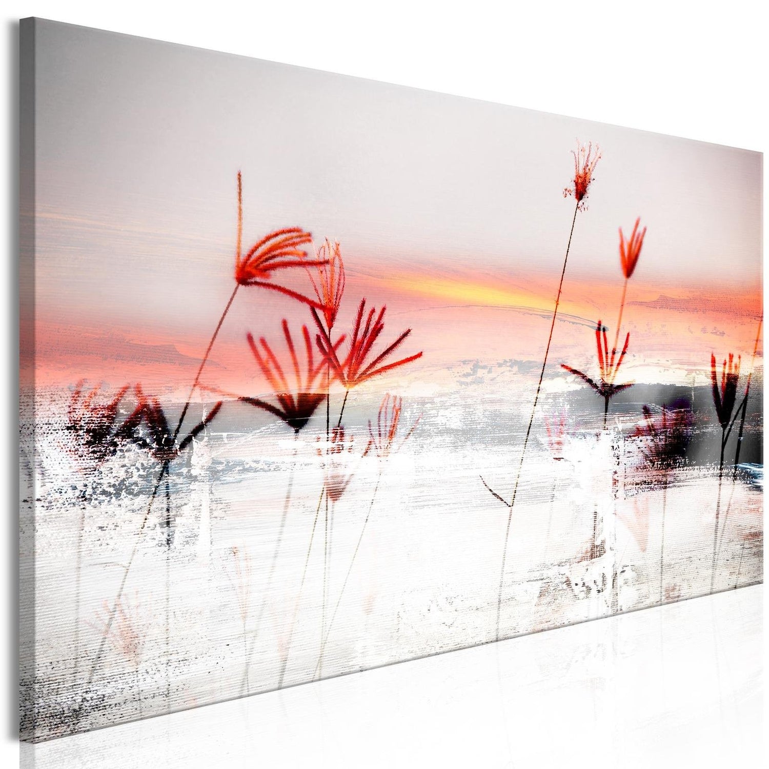 Abstract Stretched Canvas Art - Rising Memory Narrow-Tiptophomedecor