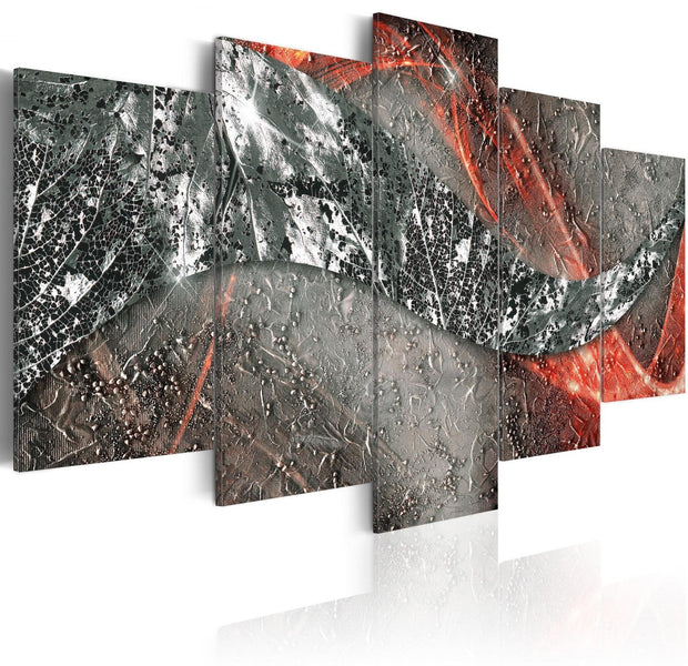 Abstract Stretched Canvas Art - Silver Fire-Tiptophomedecor