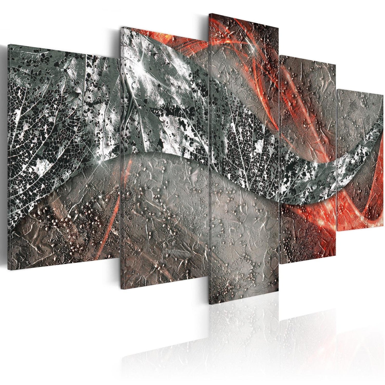 Abstract Stretched Canvas Art - Silver Fire-Tiptophomedecor