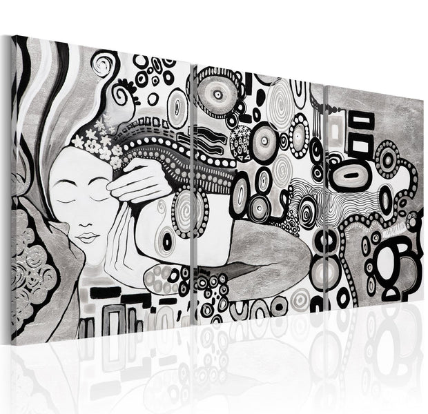 Abstract Stretched Canvas Art - Silver Kiss-Tiptophomedecor