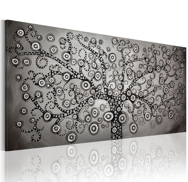 Abstract Stretched Canvas Art - Silver Tree-Tiptophomedecor
