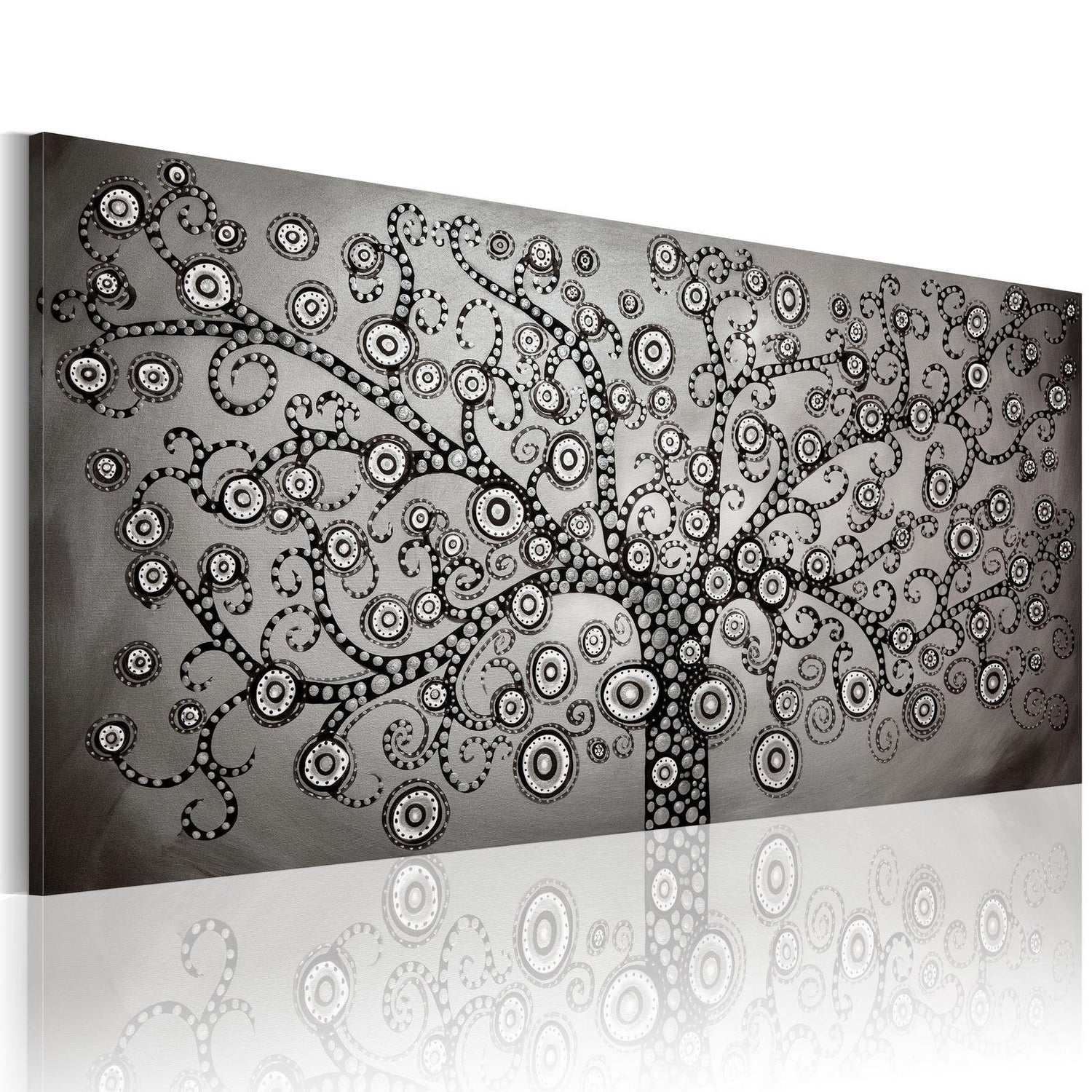 Abstract Stretched Canvas Art - Silver Tree-Tiptophomedecor