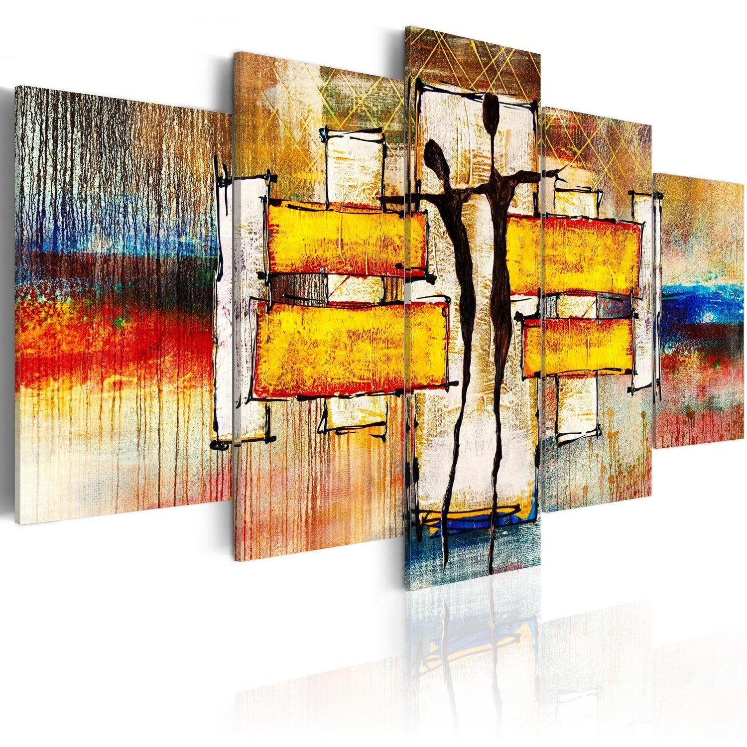 Abstract Stretched Canvas Art - Solar Tango-Tiptophomedecor