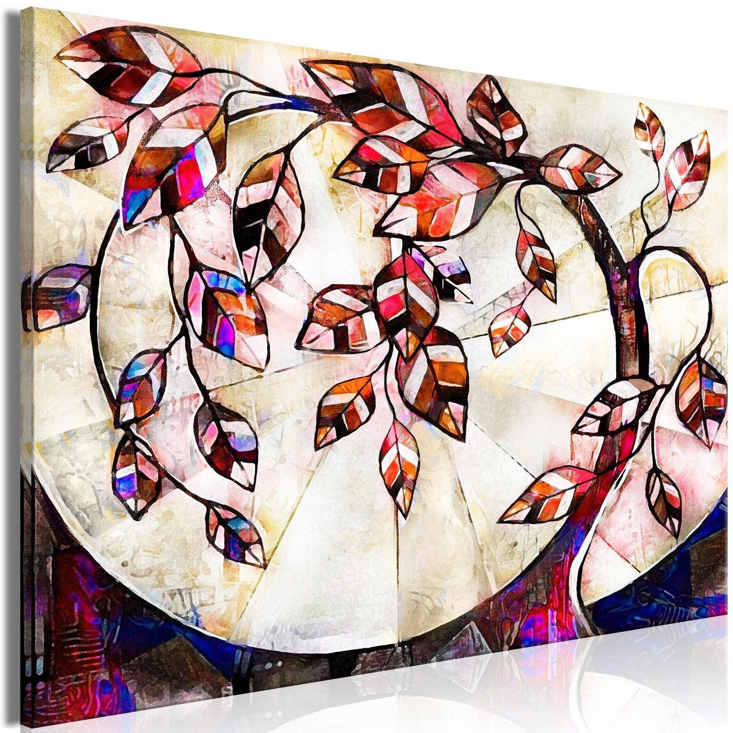 Abstract Stretched Canvas Art - Stylish Tree Wide-Tiptophomedecor