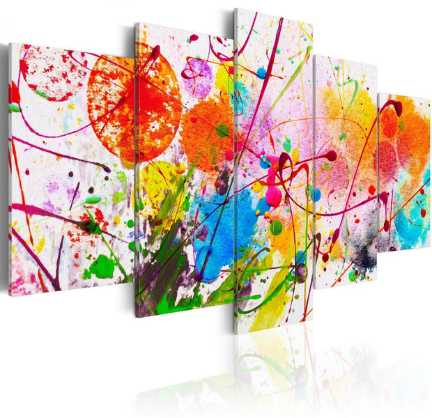 Abstract Stretched Canvas Art - Summer Of Colours-Tiptophomedecor