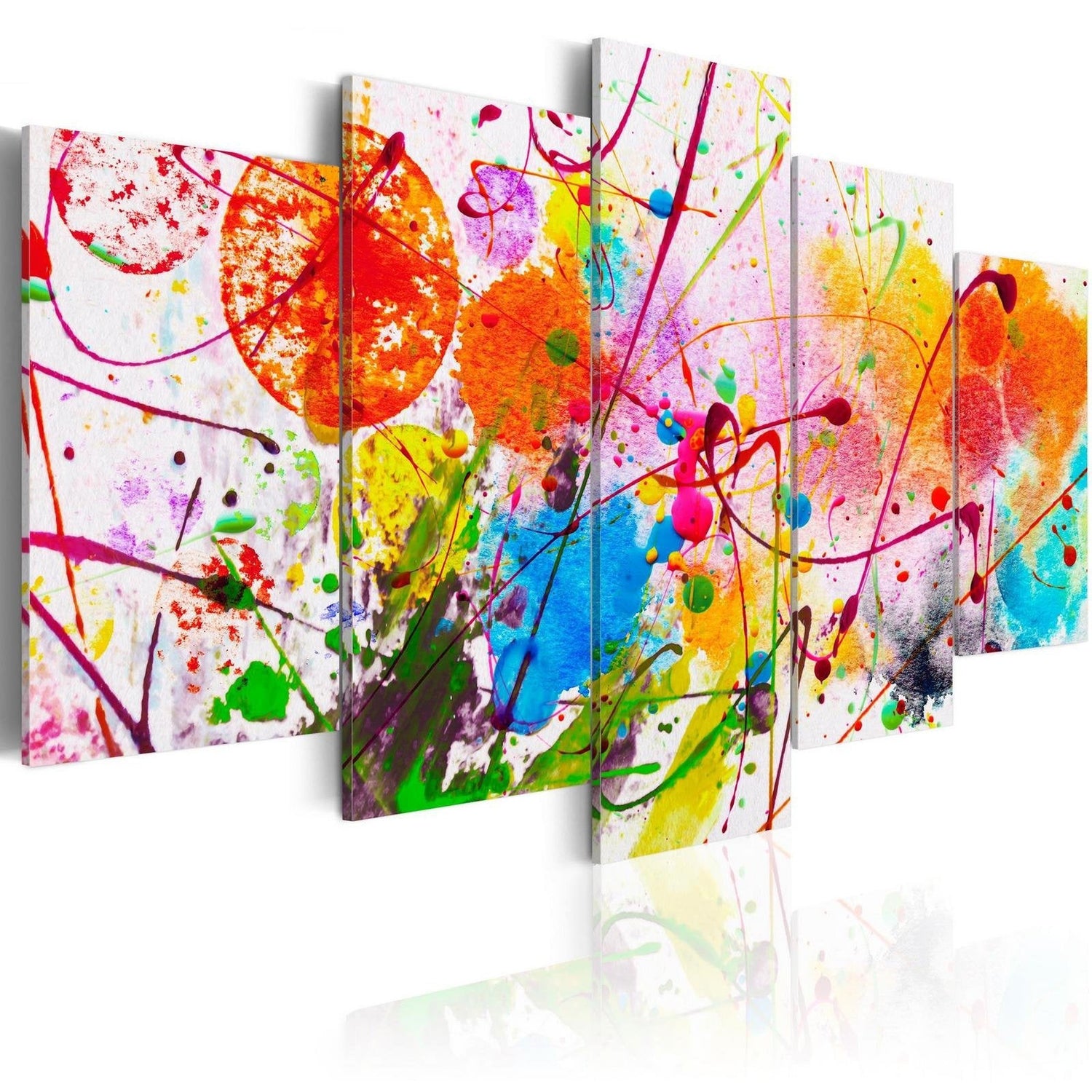Abstract Stretched Canvas Art - Summer Of Colours-Tiptophomedecor