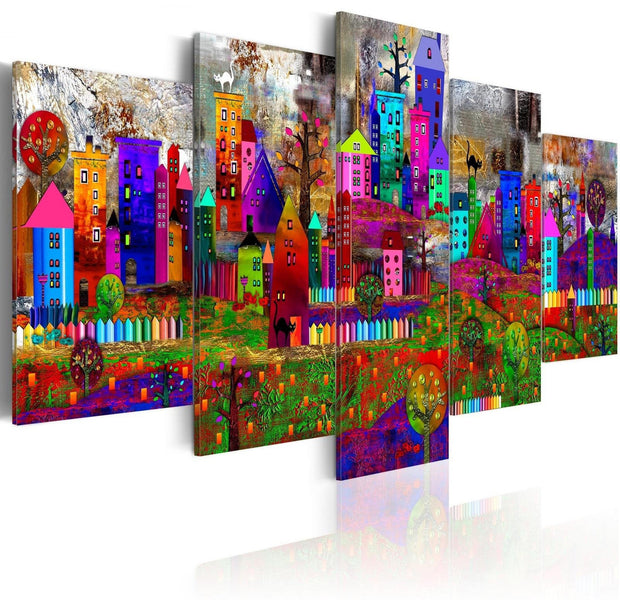 Abstract Stretched Canvas Art - The City Of Expression-Tiptophomedecor