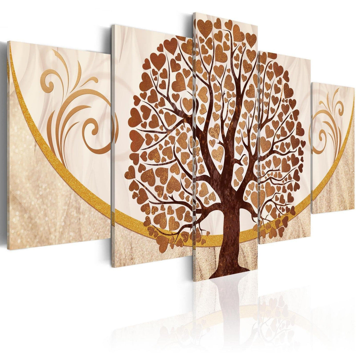 Abstract Stretched Canvas Art - The Golden Tree Of Love-Tiptophomedecor