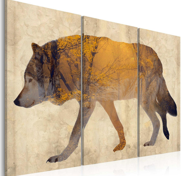 Abstract Stretched Canvas Art - The Wandering Wolf-Tiptophomedecor