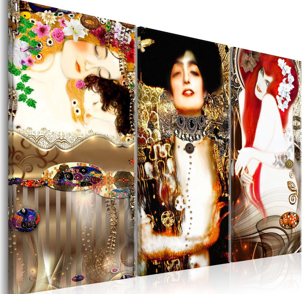 Abstract Stretched Canvas Art - Three Women-Tiptophomedecor