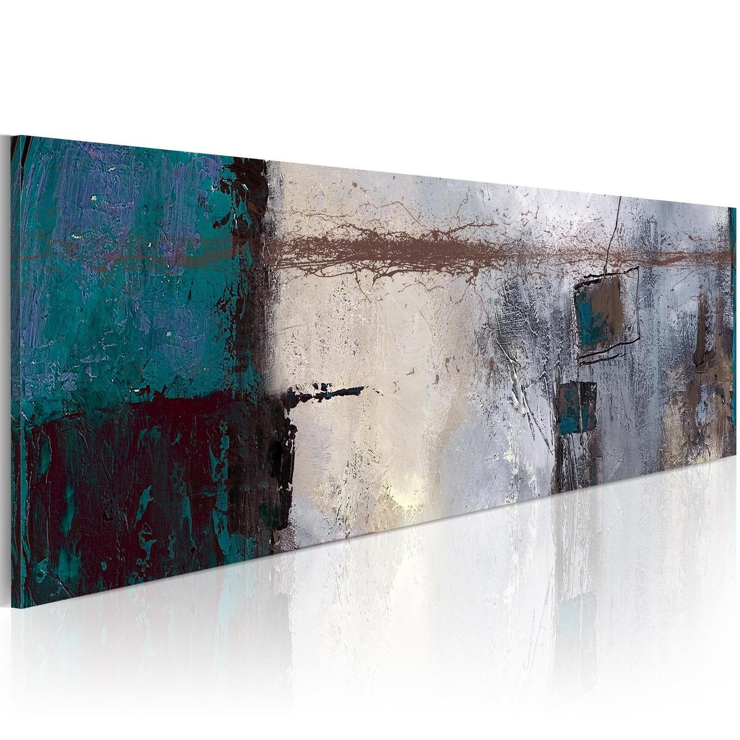 Abstract Stretched Canvas Art - Turquoise Accents-Tiptophomedecor