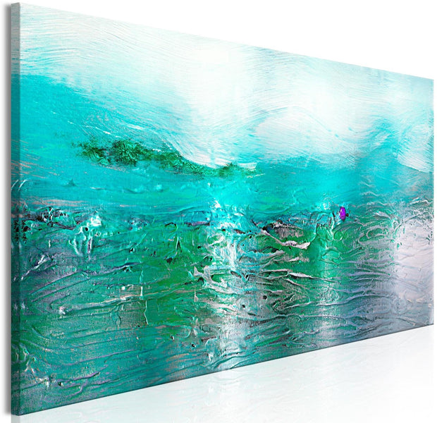 Abstract Stretched Canvas Art - Turquoise Landscape Narrow-Tiptophomedecor