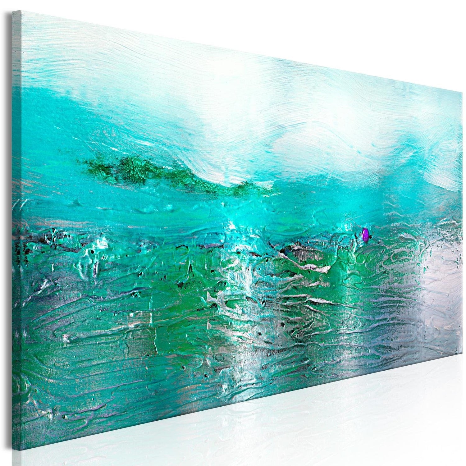 Abstract Stretched Canvas Art - Turquoise Landscape Narrow-Tiptophomedecor