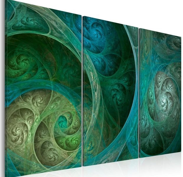 Abstract Stretched Canvas Art - Turquoise Oriental Inspiration-Tiptophomedecor