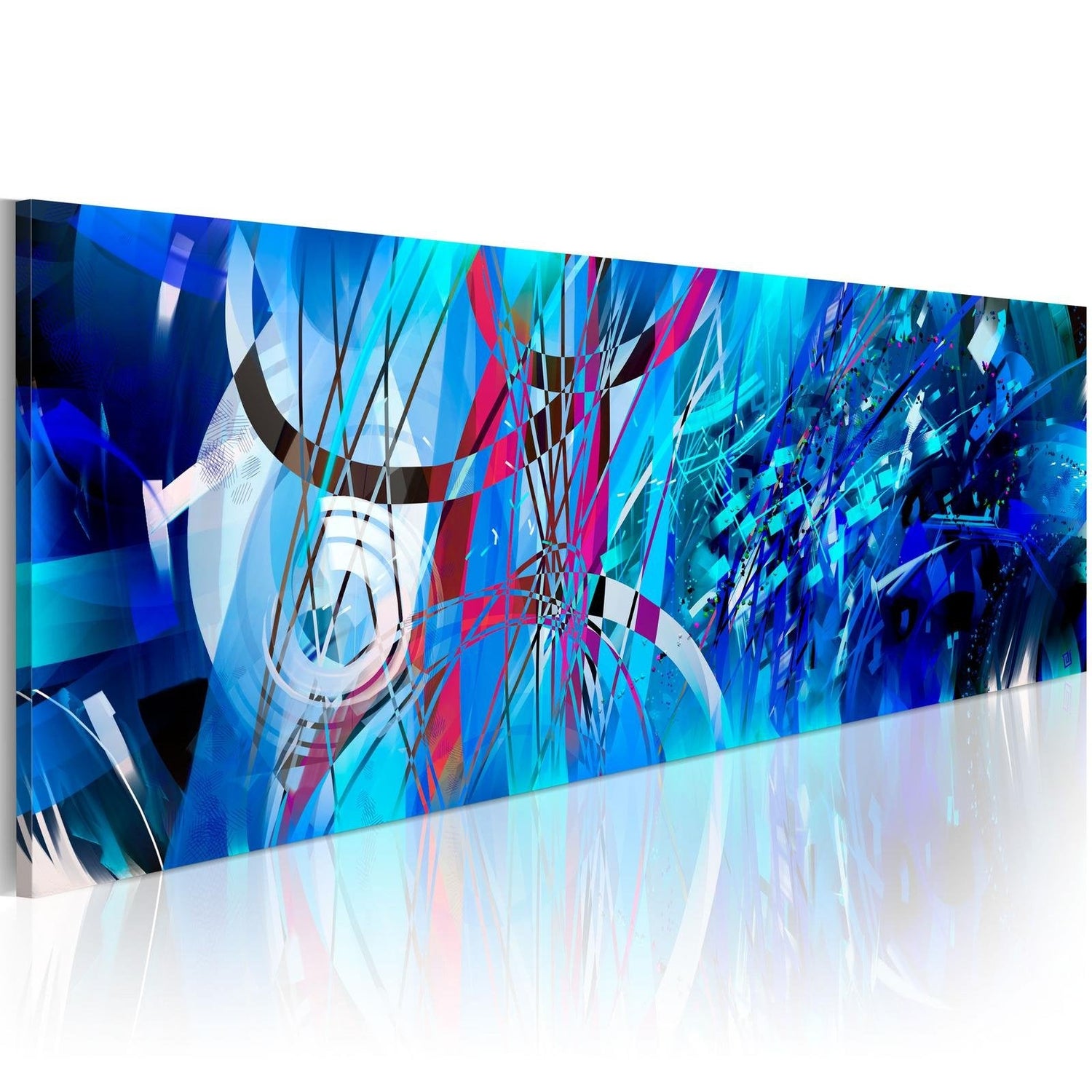 Abstract Stretched Canvas Art - Turquoise Rain-Tiptophomedecor