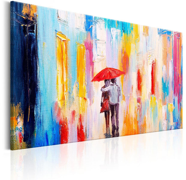 Abstract Stretched Canvas Art - Under The Love Umbrella-Tiptophomedecor