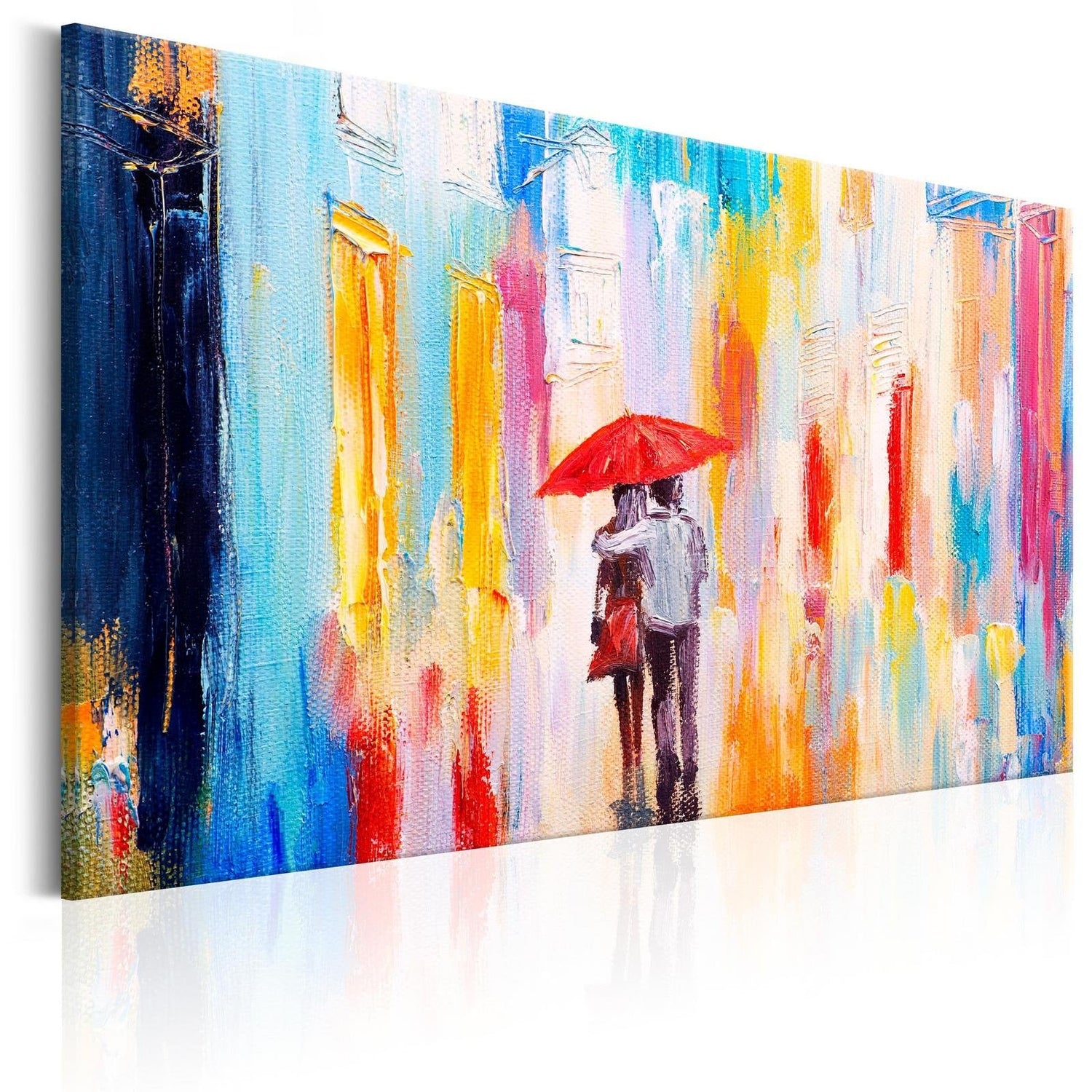 Abstract Stretched Canvas Art - Under The Love Umbrella-Tiptophomedecor