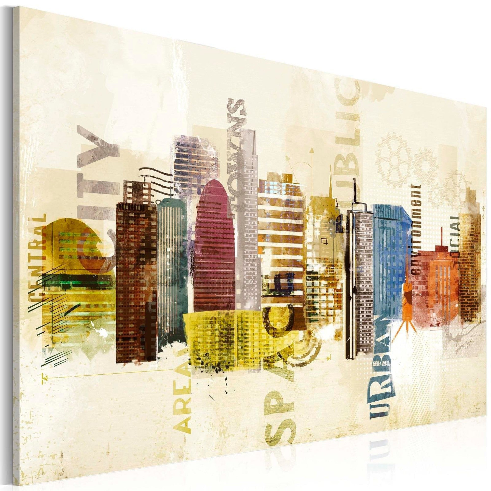 Abstract Stretched Canvas Art - Urban Design-Tiptophomedecor