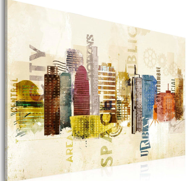 Abstract Stretched Canvas Art - Urban Design-Tiptophomedecor