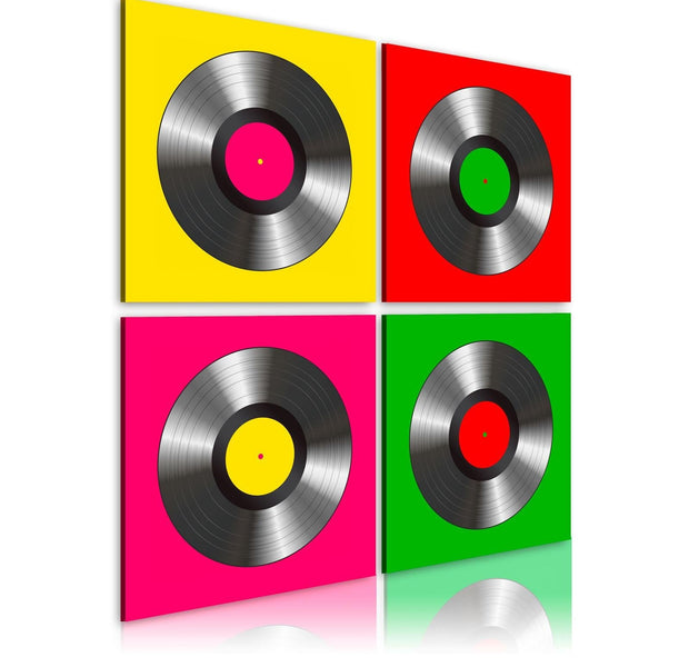 Abstract Stretched Canvas Art - Vinyls: Pop Art-Tiptophomedecor