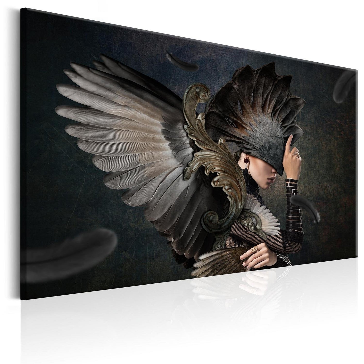 Abstract Stretched Canvas Art - Warrior Of Darkness-Tiptophomedecor