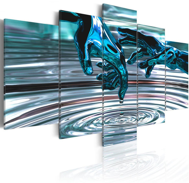 Abstract Stretched Canvas Art - Water Circles-Tiptophomedecor