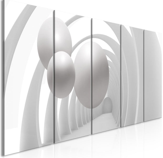Abstract Stretched Canvas Art - White Tunnel Narrow-Tiptophomedecor