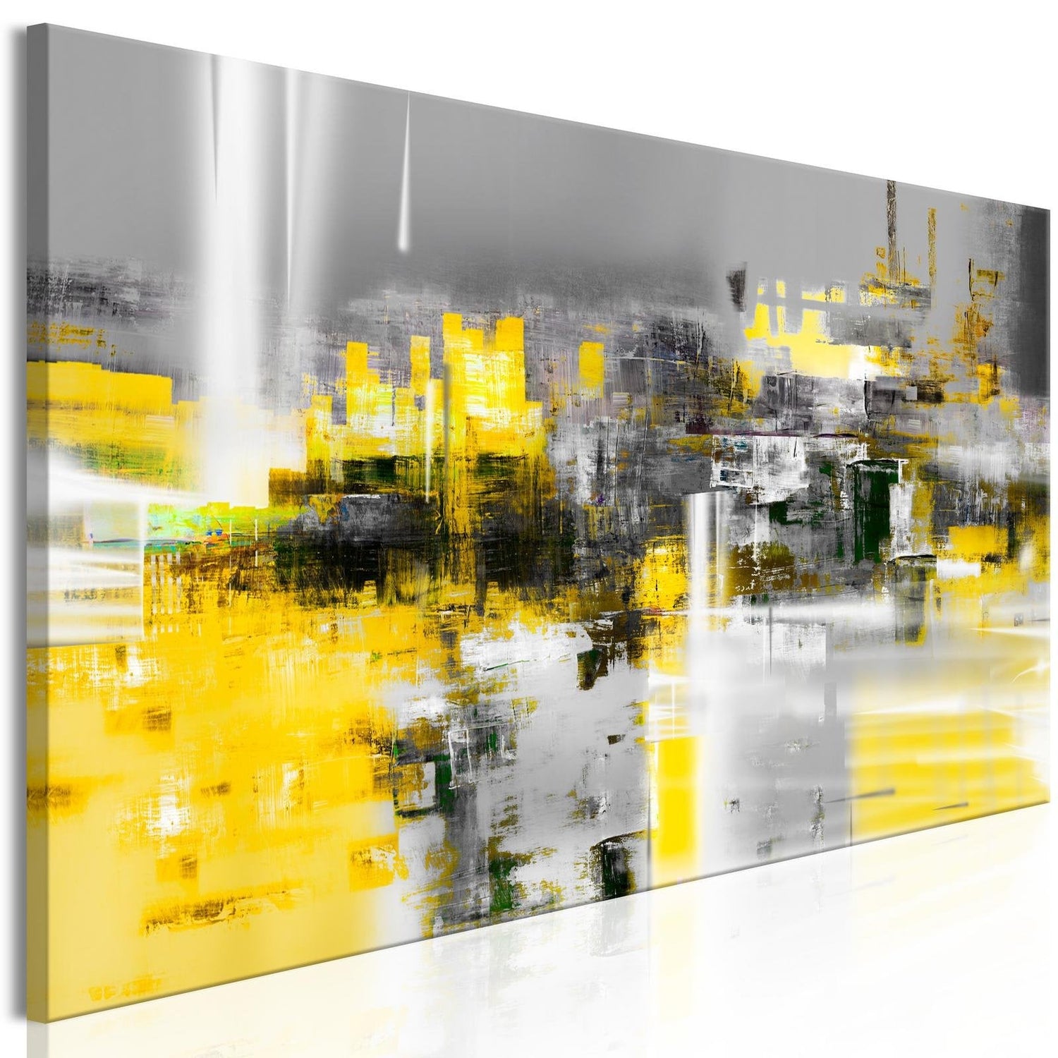 Abstract Stretched Canvas Art - Yellow Andromeda Narrow-Tiptophomedecor