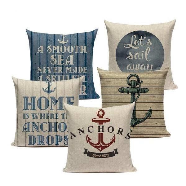 Anchor Ship Coastal Sea Sail Ocean Pillow Cases-TipTopHomeDecor
