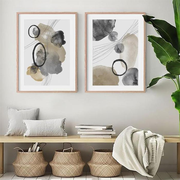 Abstract Beige Earth Tones Watercolor Canvas Art Prints-TipTopHomeDecor