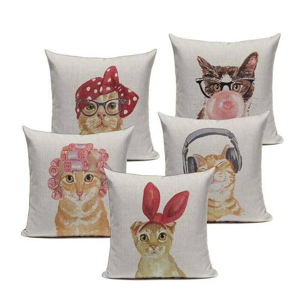 Cute Funky Funny Cat Pillowcases-TipTopHomeDecor