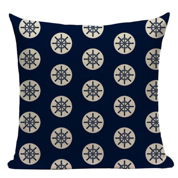 Dark Blue Nautical Anchor Coastal Sea Sail Cushion Covers-TipTopHomeDecor