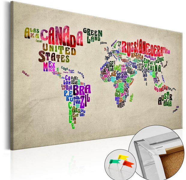 Decorative Pinboard - Global Tournée (EN) [Cork Map]-TipTopHomeDecor
