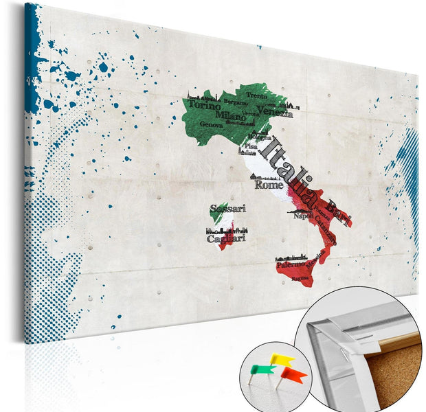 Decorative Pinboard - Italy [Cork Map]-TipTopHomeDecor