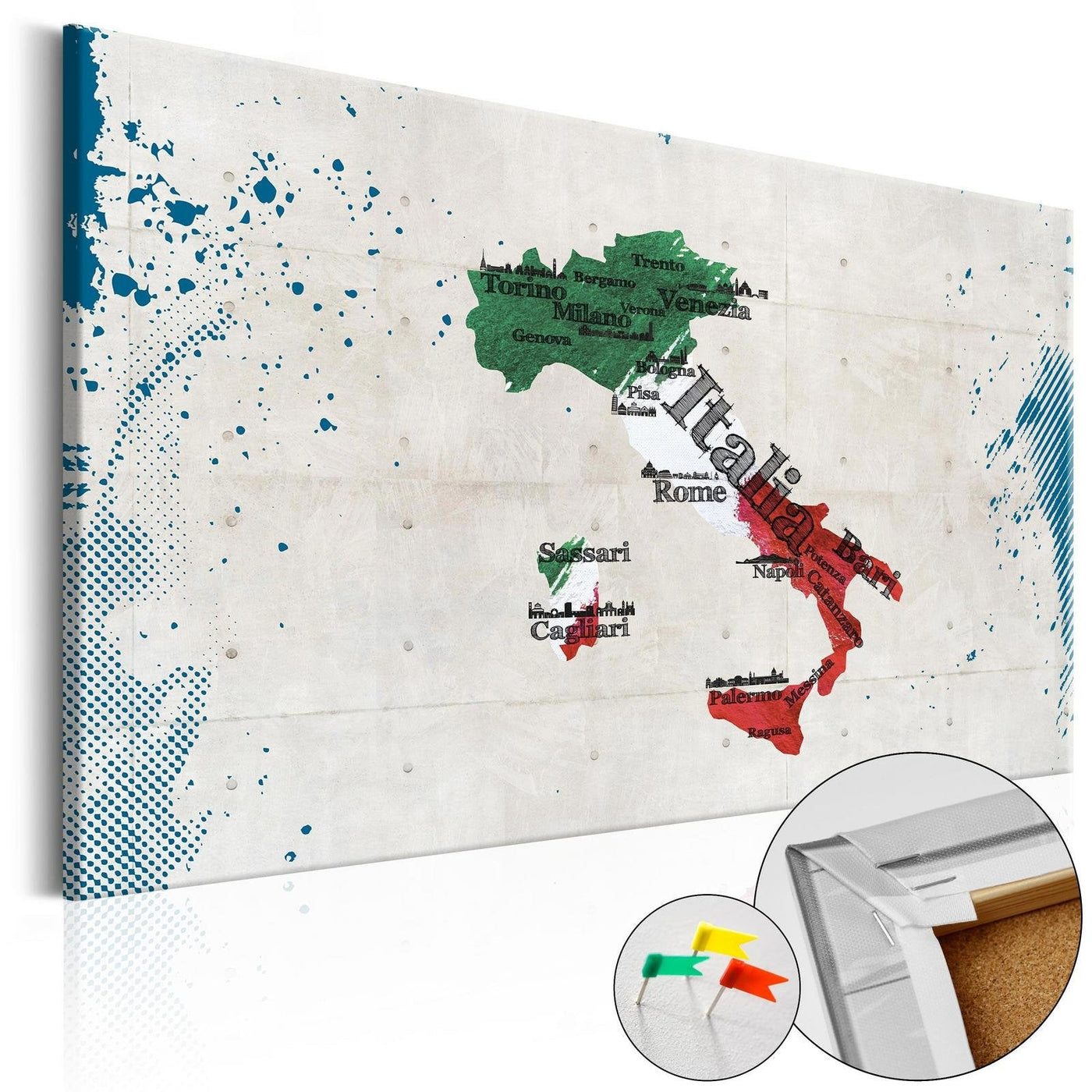 Decorative Pinboard - Italy [Cork Map]-TipTopHomeDecor