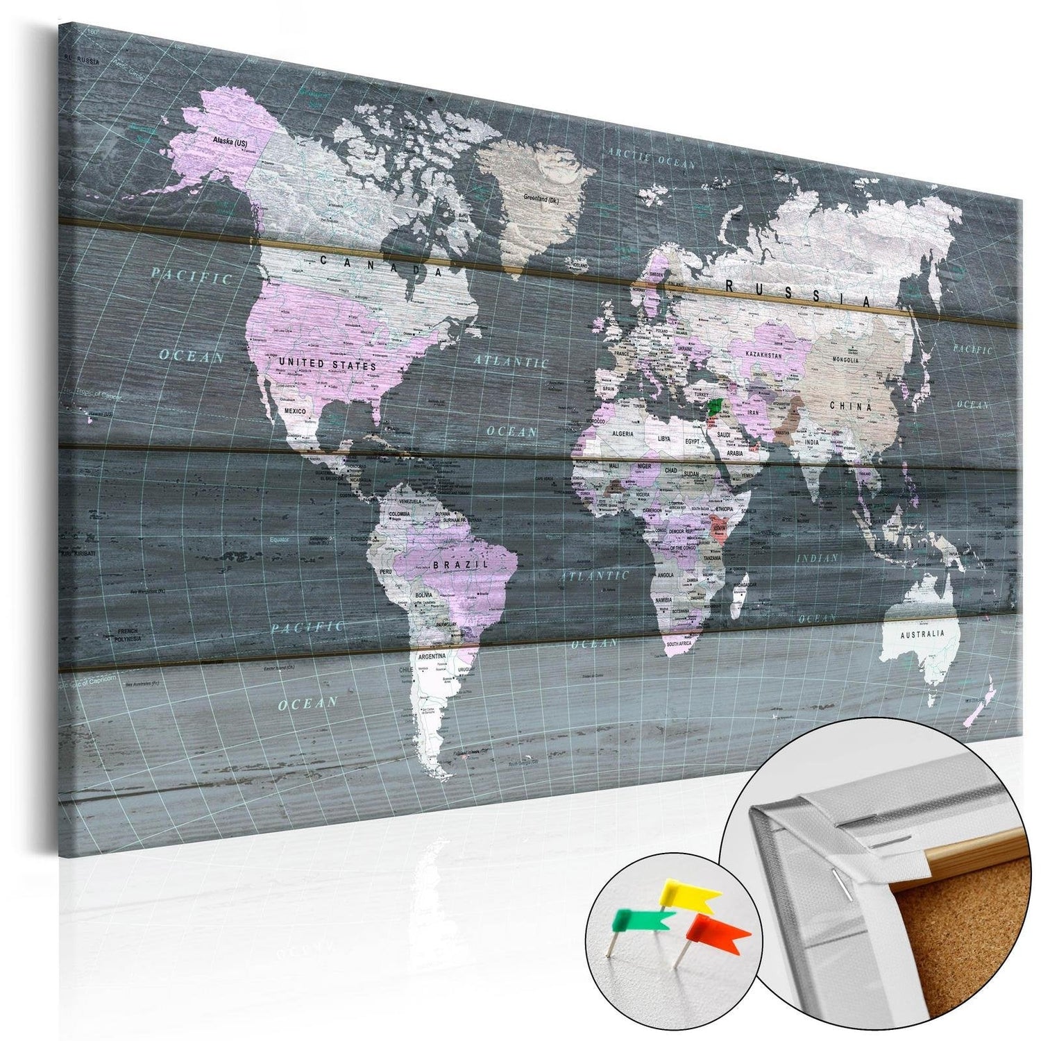 Decorative Pinboard - Journey through the World [Cork Map]-TipTopHomeDecor