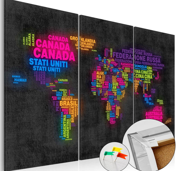 Decorative Pinboard - Mappa del Mondo [Cork Map]-TipTopHomeDecor