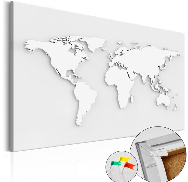 Decorative Pinboard - Monochromatic World [Cork Map]-TipTopHomeDecor