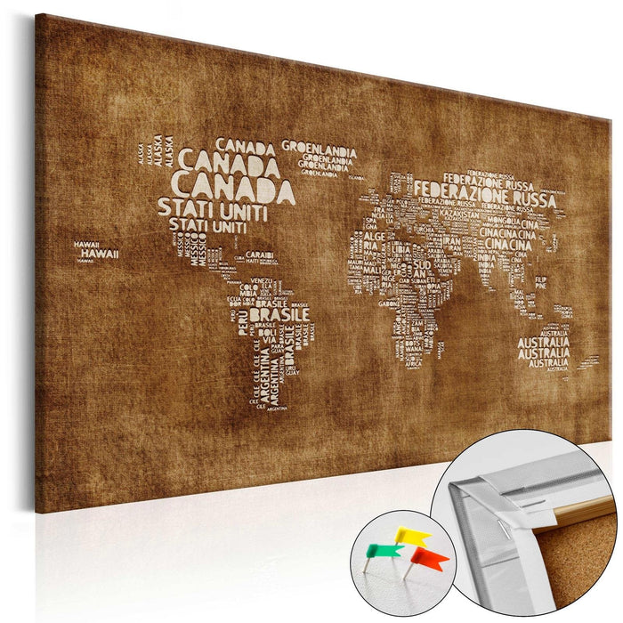 Decorative Pinboard - World Map [Cork Map] 