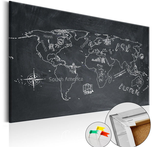 Decorative Pinboard - Travel broadens the Mind [Cork Map]-TipTopHomeDecor