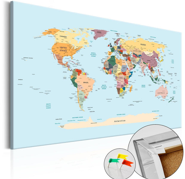 Decorative Pinboard - Travel with Me [Cork Map]-TipTopHomeDecor