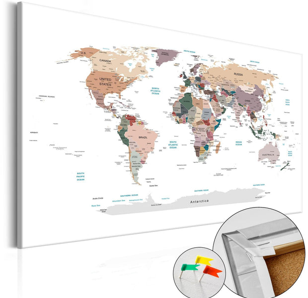 Decorative Pinboard - Where Today? [Cork Map]-TipTopHomeDecor