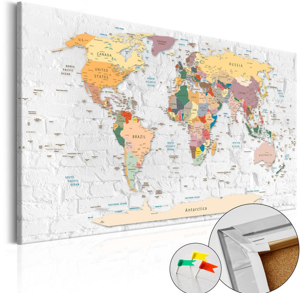 Decorative Pinboard - World's Walls [Cork Map]-TipTopHomeDecor