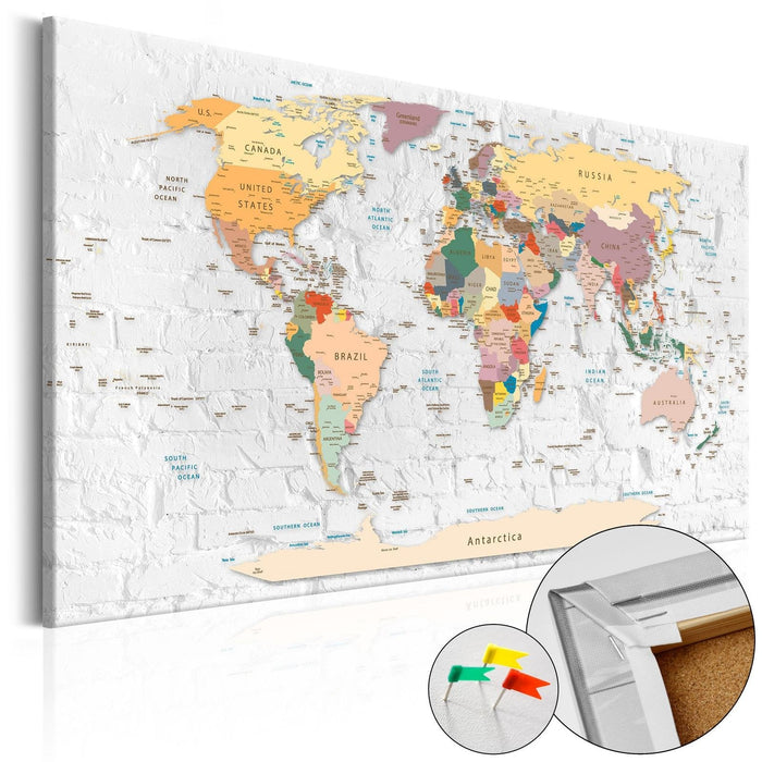 Vivyet Decorative Pinboard - Global Tournée (EN) [Cork Map] 47.2x31.5