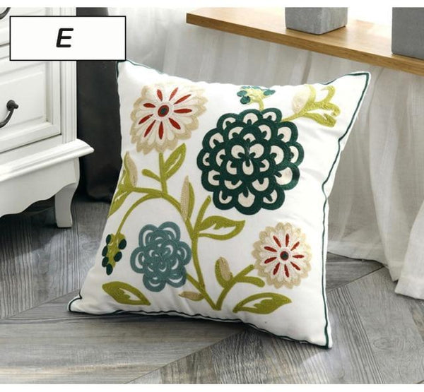 Ethnic Bohemian Floral Embroidered Pillow Covers-TipTopHomeDecor