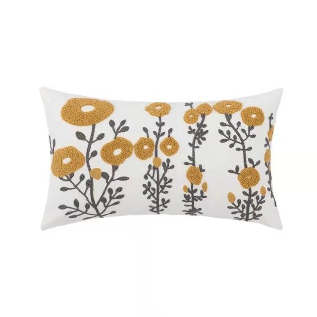 Floral Geometric Neutral Embroidered Pillow Covers-TipTopHomeDecor