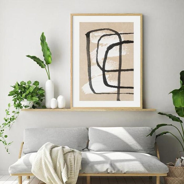 Lost On The Way Abstract Watercolor Lines Art Canvas Prints-TipTopHomeDecor