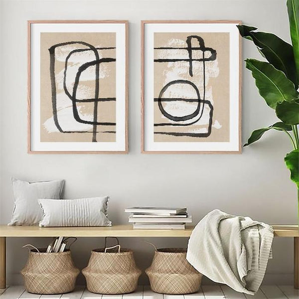 Lost On The Way Abstract Watercolor Lines Art Canvas Prints-TipTopHomeDecor