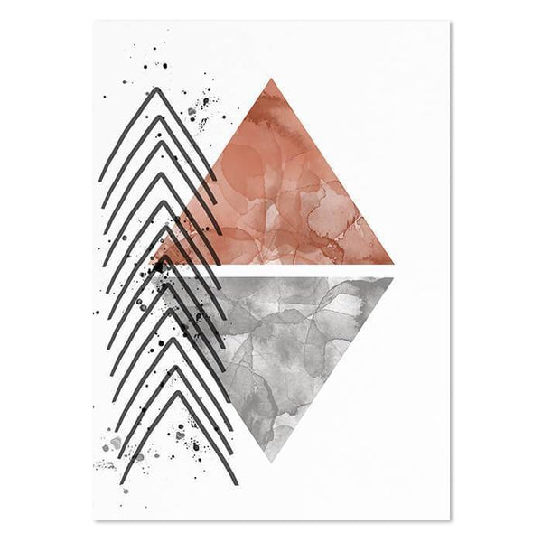 Abstract Modern Geometric Stencil Watercolor Canvas Wall Art Prints-TipTopHomeDecor